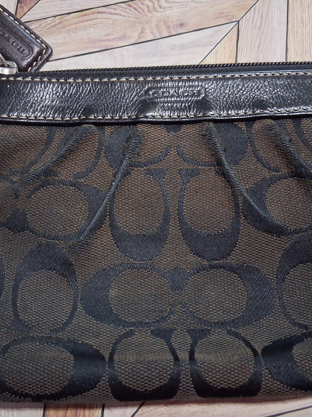 Authentic Coach Signature Jacquard Cosmetic Bag